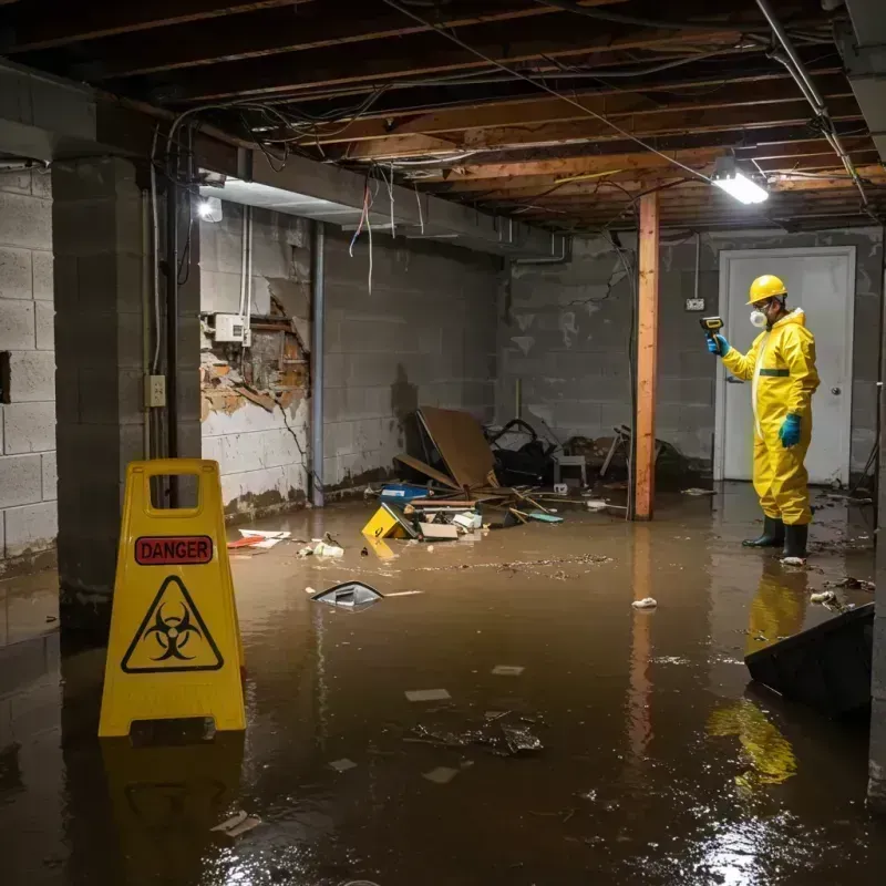 Flooded Basement Electrical Hazard in Bement, IL Property